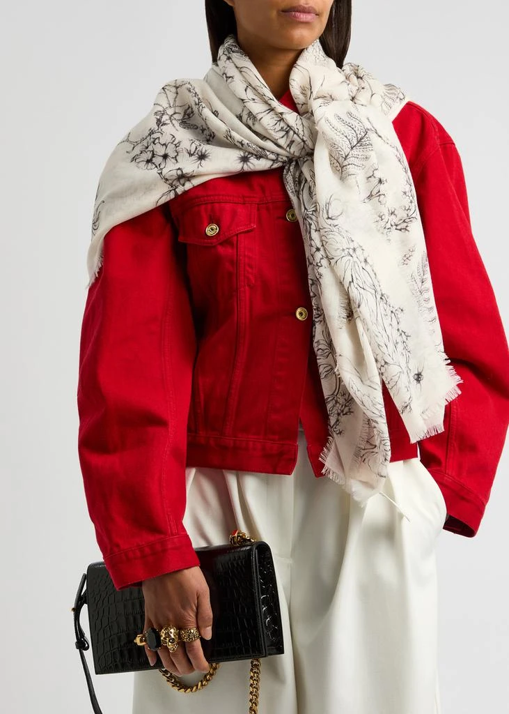 Alexander McQueen Fern skull wool scarf 2