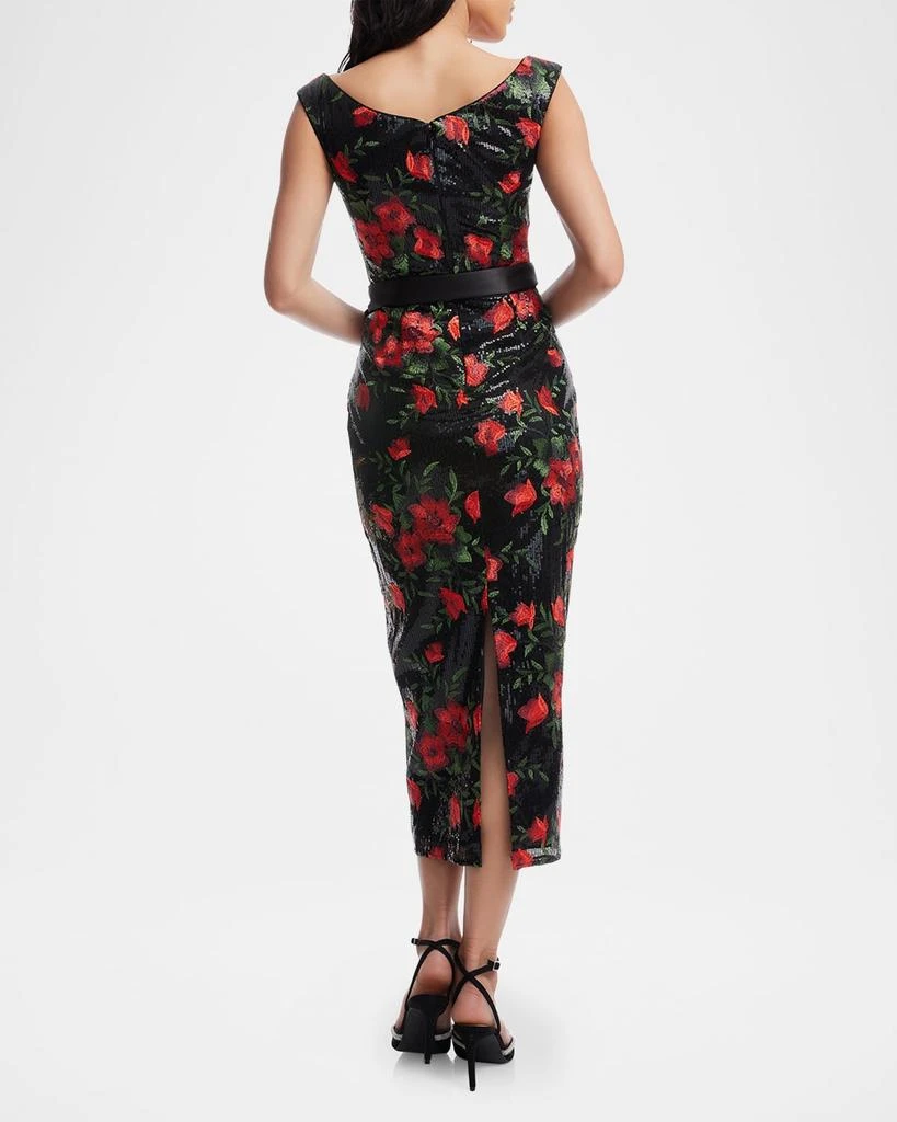 Dress the Population Black Label Francine Floral-Embroidered Sequin Midi Dress 3