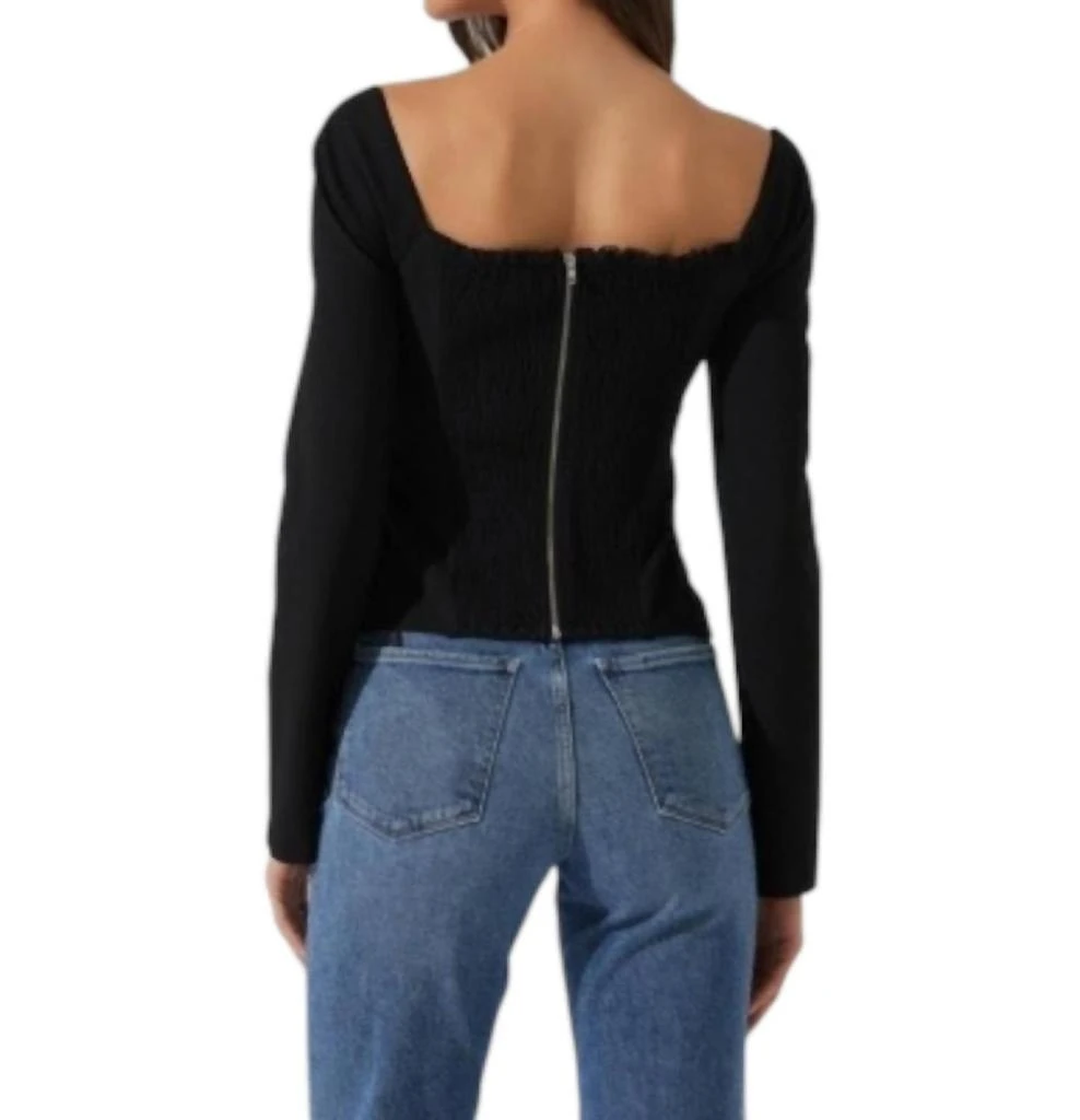 ASTR Whitley Peekaboo Contrast Top In Black White 2