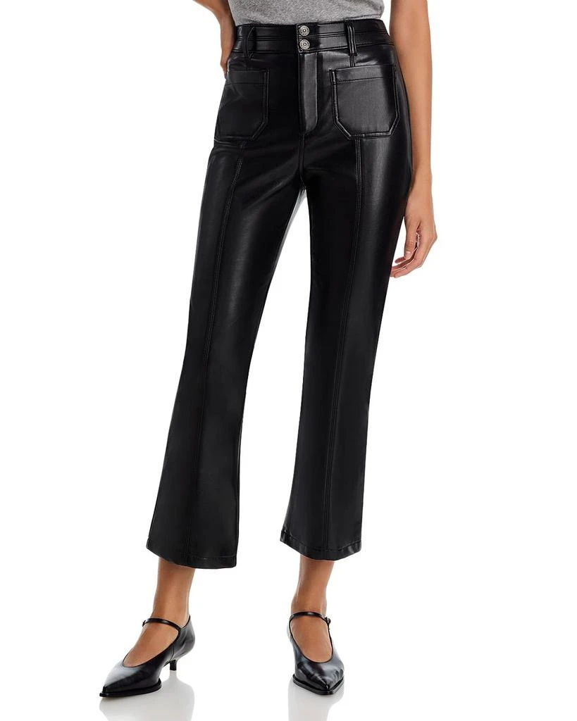Cinq à Sept Faux Leather Dorothea High Rise Ankle Jeans in Black 1