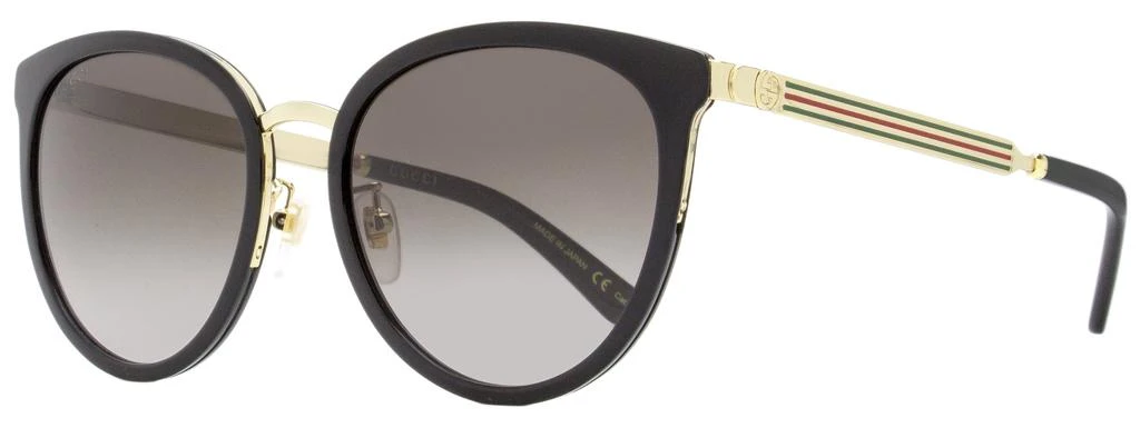 Gucci Women's Oval Sunglasses GG0077SK 001 Black/Gold 56mm 1