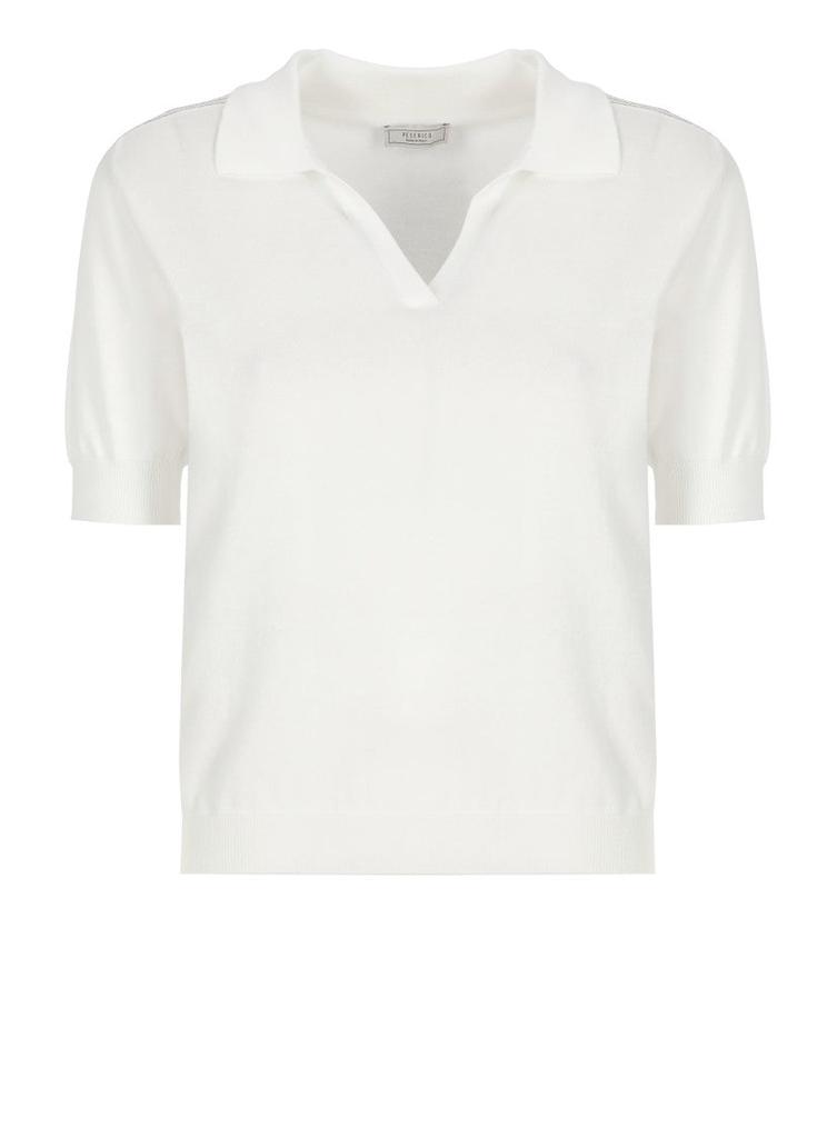 Peserico White Cotton Polo