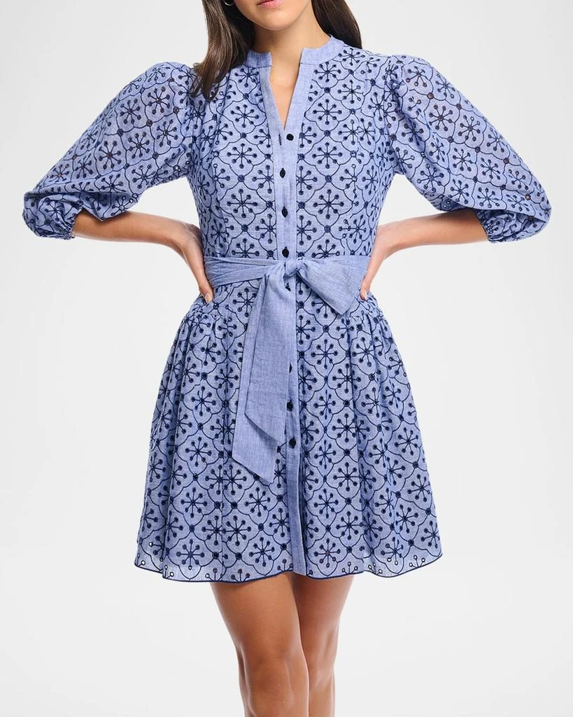 Shoshanna Rainey Mini Embroidered Eyelet Belted Dress 2