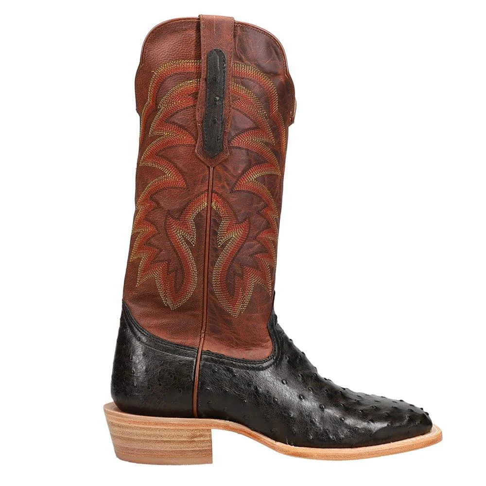 R. Watson Boots Full Quill Ostrich Embroidered Wide Square Toe Cowboy Boots 1