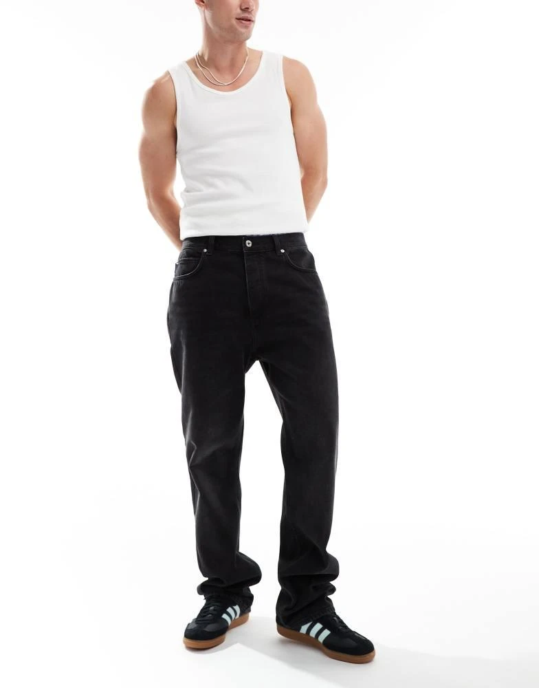 Hugo Blue HUGO Blue nate loose fit denim jeans in charcoal grey 4