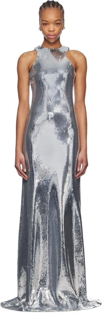 Mônot Silver Tank Top Sequin Maxi Dress 1