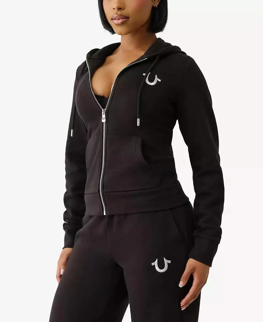 True Religion Women's Lurex Buddha Zip Up Hoodie 3