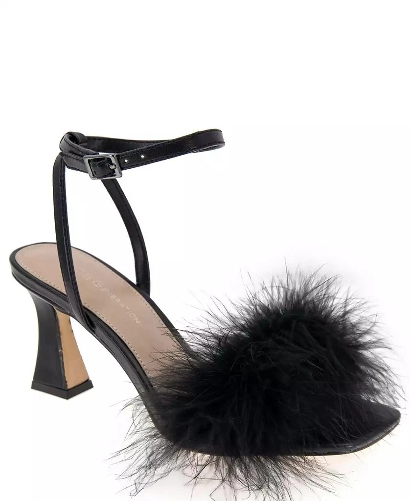 BCBG Women's Relby Feathered High-Heel Two-Piece Dress Sandals 1