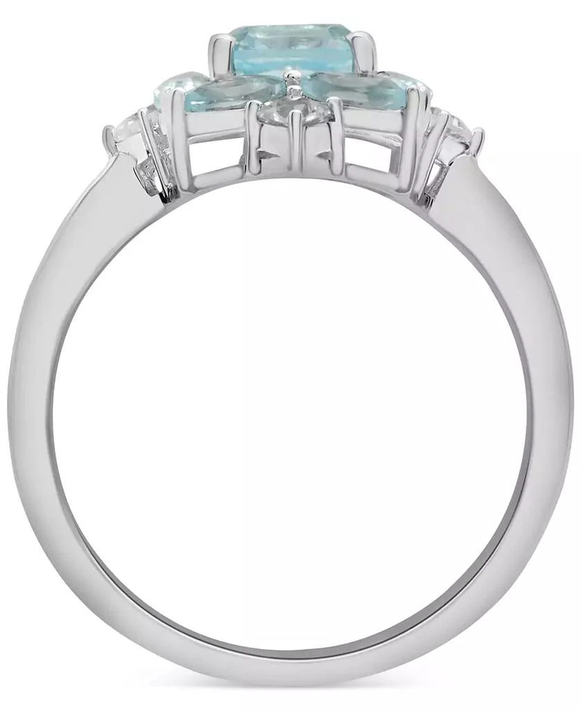 Macy's Sky Blue Topaz (2-3/4 ct. t.w.) & Lab-grown White Sapphire (1/4 ct. t.w.) Cluster Ring in Sterling Silver 3