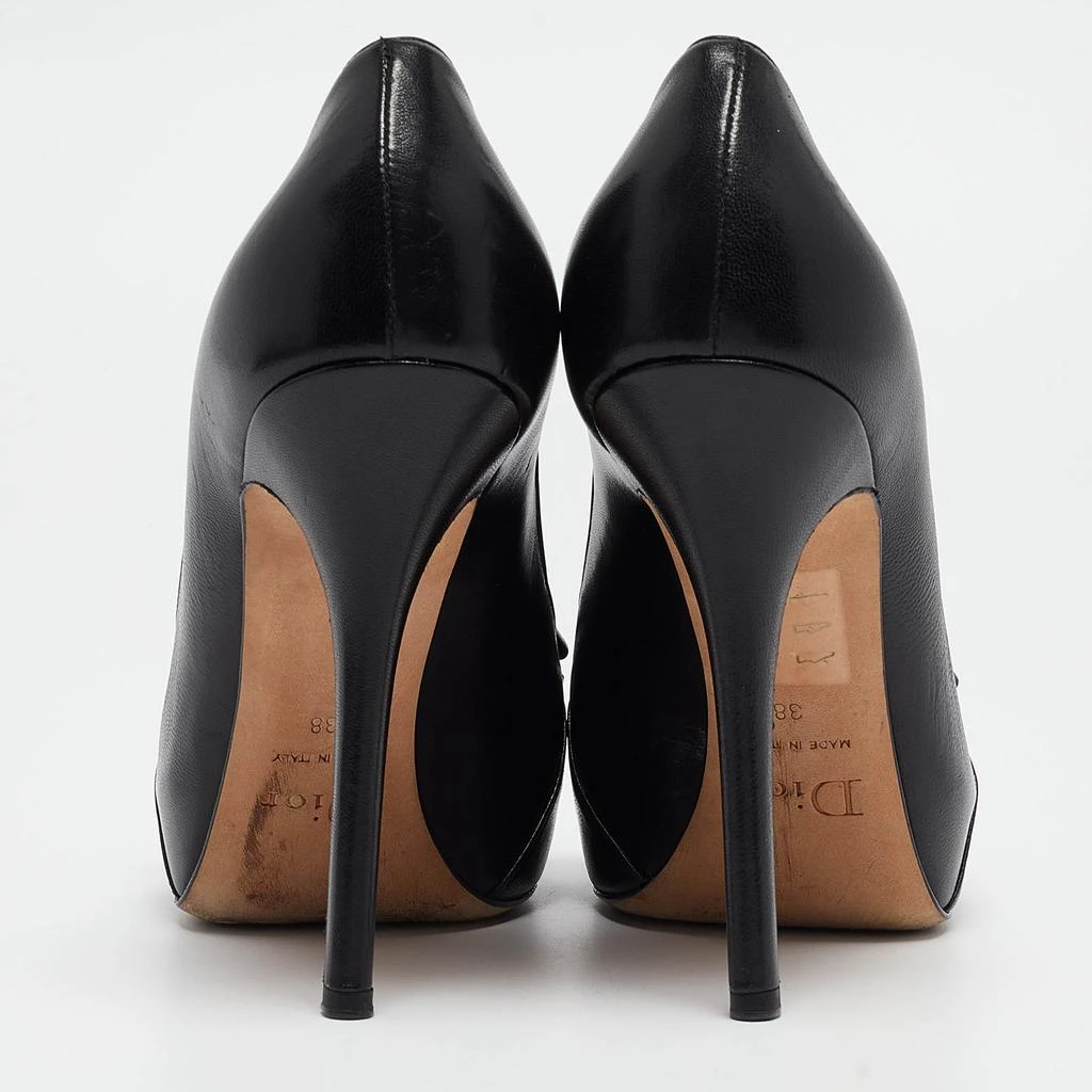 Dior Dior Black Leather Bow Crystal Embellished Pumps Size 38 5