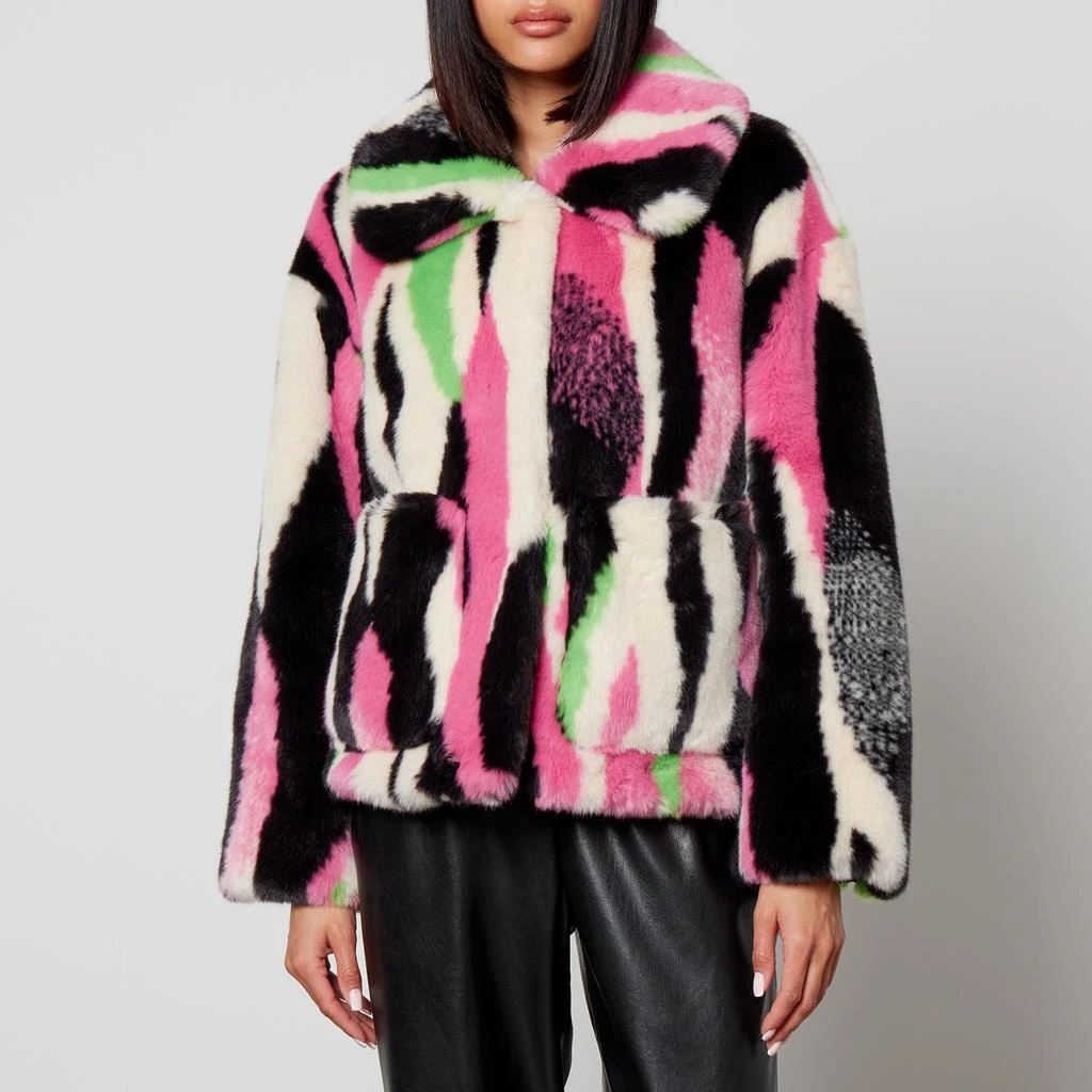 Jakke Jakke Traci Printed Faux Fur Coat 1