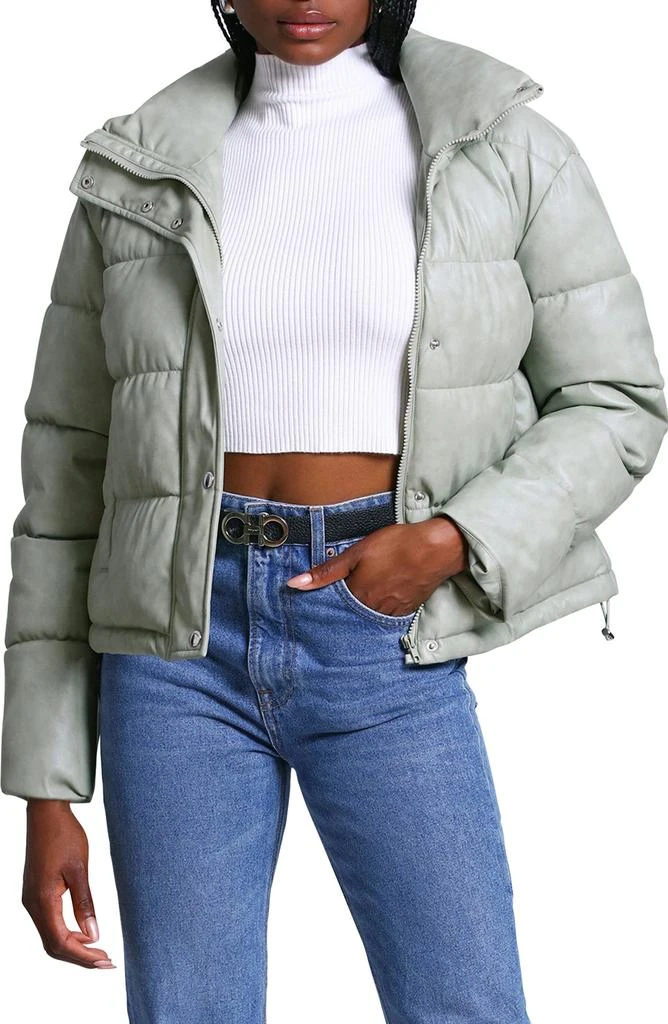 Avec Les Filles Faux Leather Puffer Jacket 6