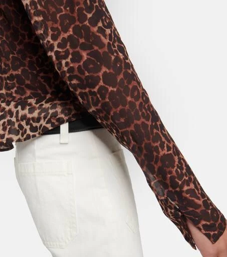 Rixo Neelu leopard-print crêpe blouse 5