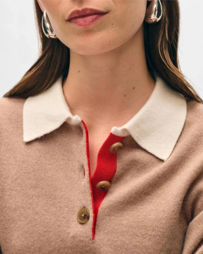 White + Warren White + Warren - Cashmere Cropped Polo Shirt 3
