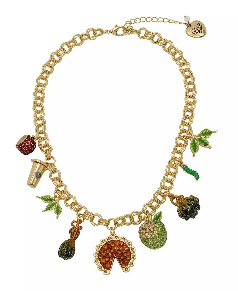 Betsey Johnson Faux Stone Autumn Charm Bib Necklace 1