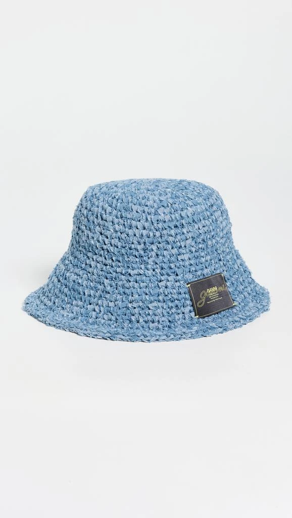 Ganni Denim Hand Knit Bucket Hat 1