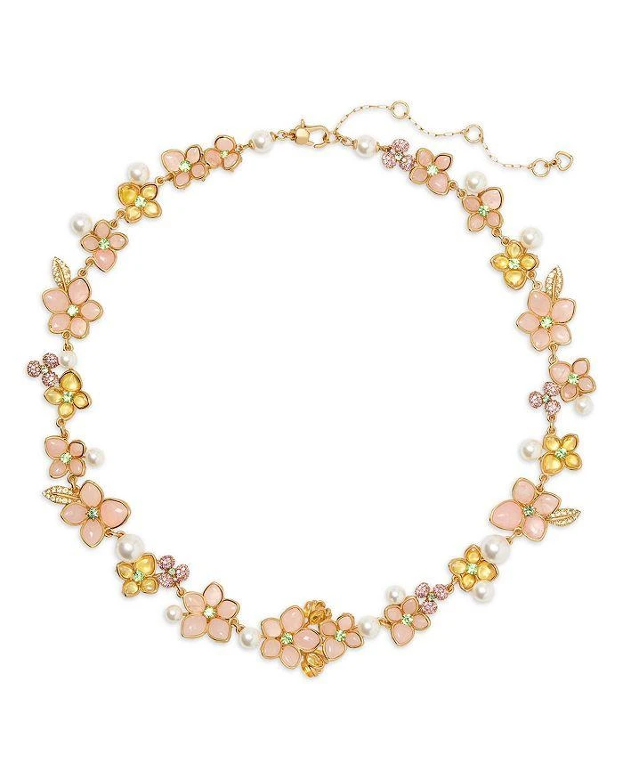 Kate Spade Pastel Petals Mixed Stone Flower Statement Necklace in Gold Tone, 16" 1