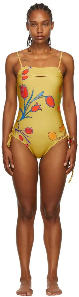 BARRAGÁN SSENSE Exclusive Yellow Peeka One-Piece Swimsuit 1