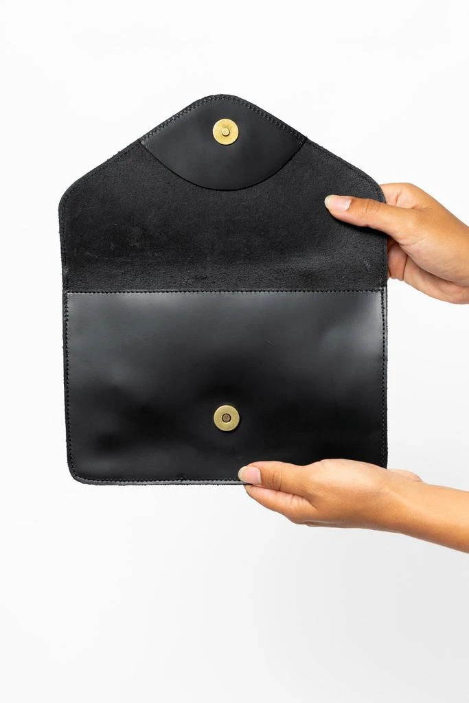 Los Angeles Apparel RLH3433 - Large Multifunctional Belted Envelope Clutch 4