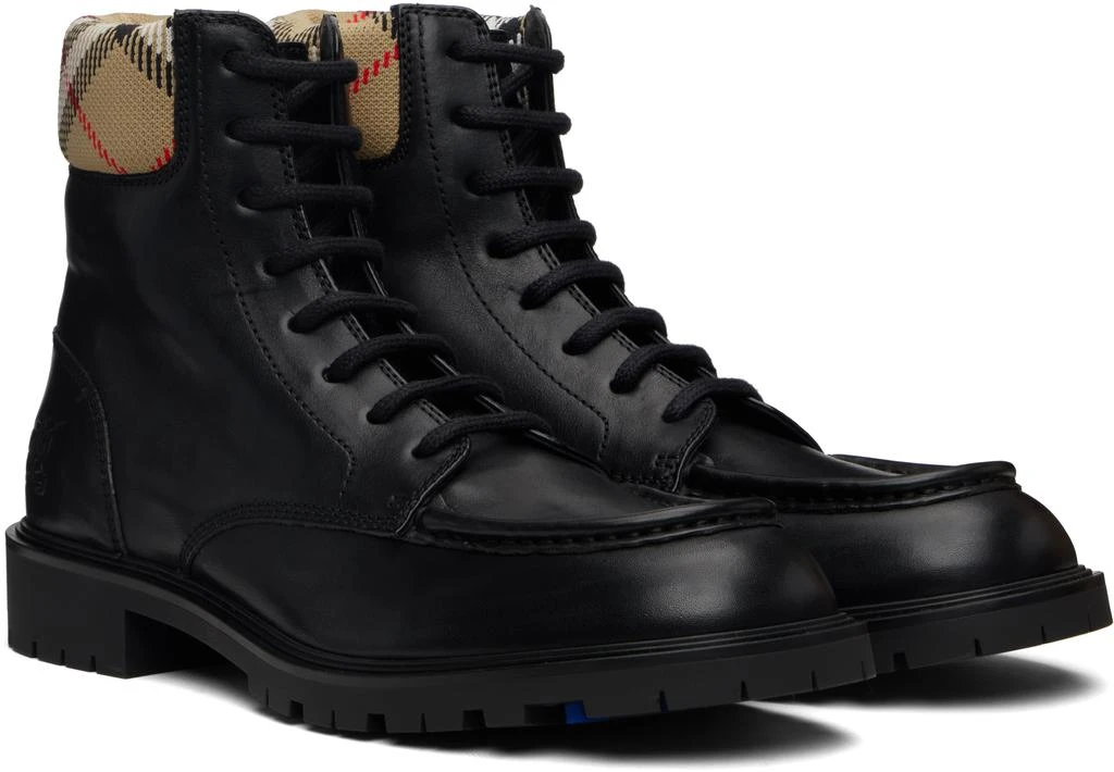 Burberry Black Leather Rogue Combat Boots 4