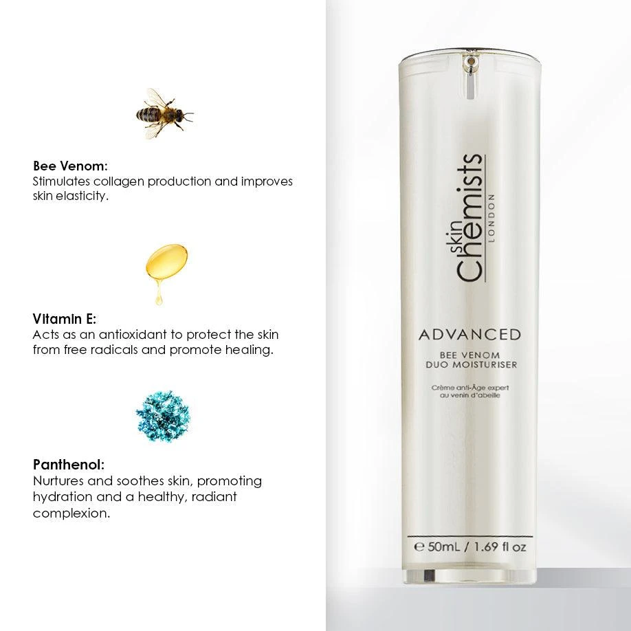 skinChemists Advanced Bee Venom Duo Moisturizer 50ml Twin Value Savings Pack 4