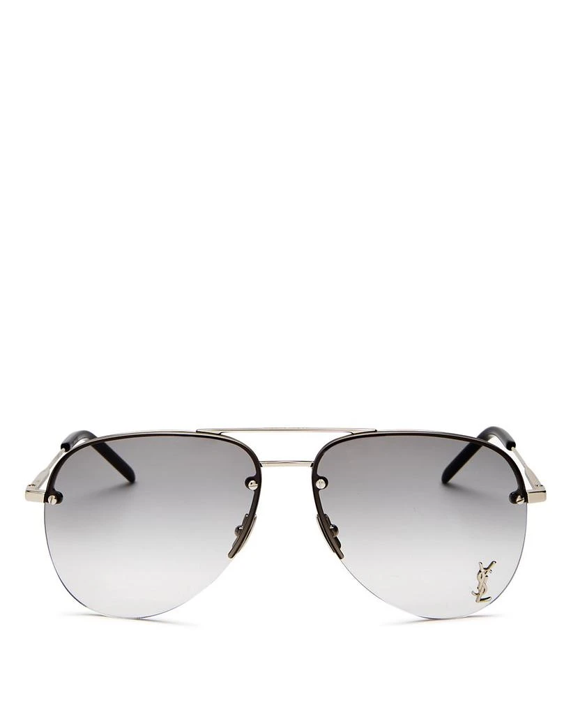 Yves Saint Laurent CLASSIC 11 M Brow Bar Aviator Sunglasses, 59mm