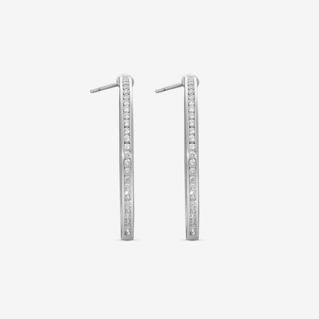 Mémoire Mémoire Channel Set 18K White Gold Diamond Hoop Earrings CHHO26435358W72000 4