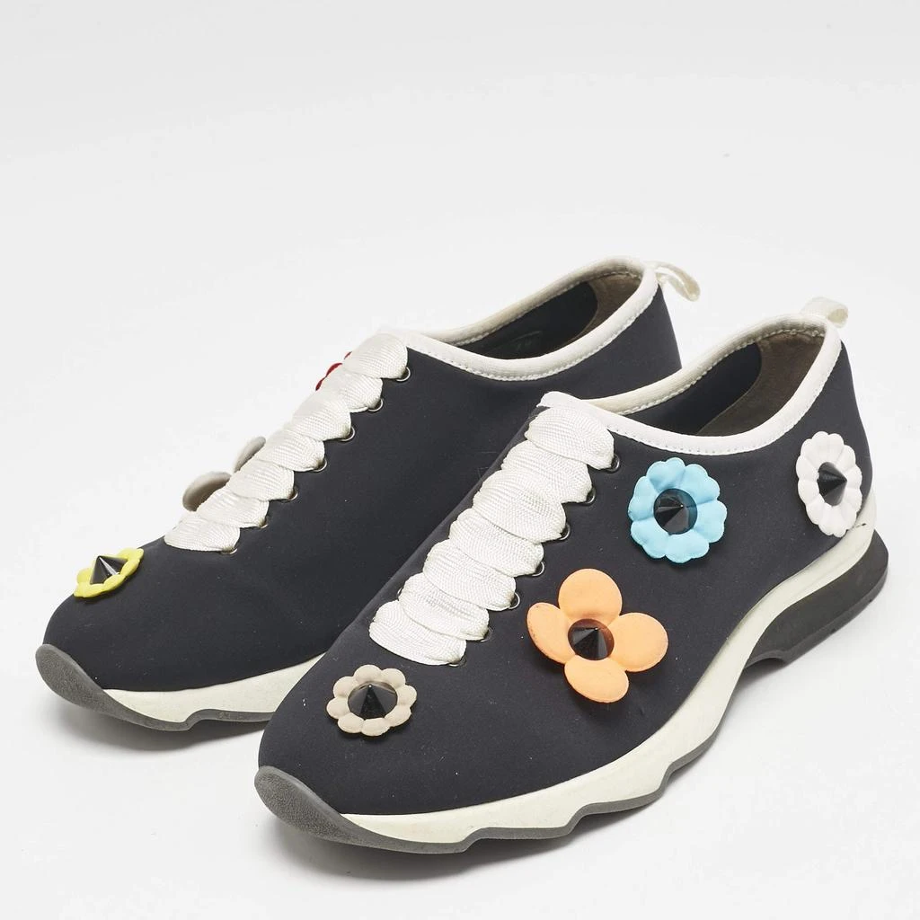 Fendi Fendi Black Neoprene Flowerland Slip On Sneakers Size 39 2