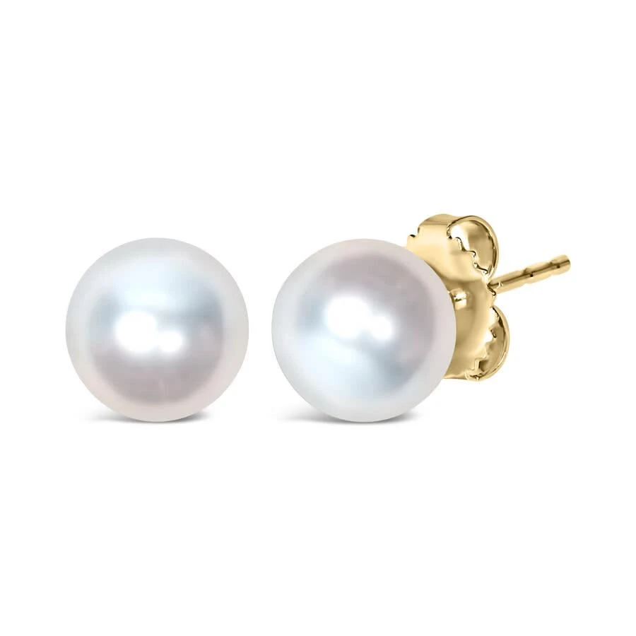 Haus Of Brilliance 14K Yellow Gold 6.5-7MM Cultured Freshwater Pearl Solitaire Stud Earrings 2