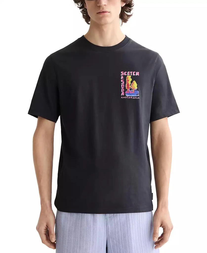 Scotch & Soda Men's Short Sleeve Double Graphic Crewneck T-Shirt 1