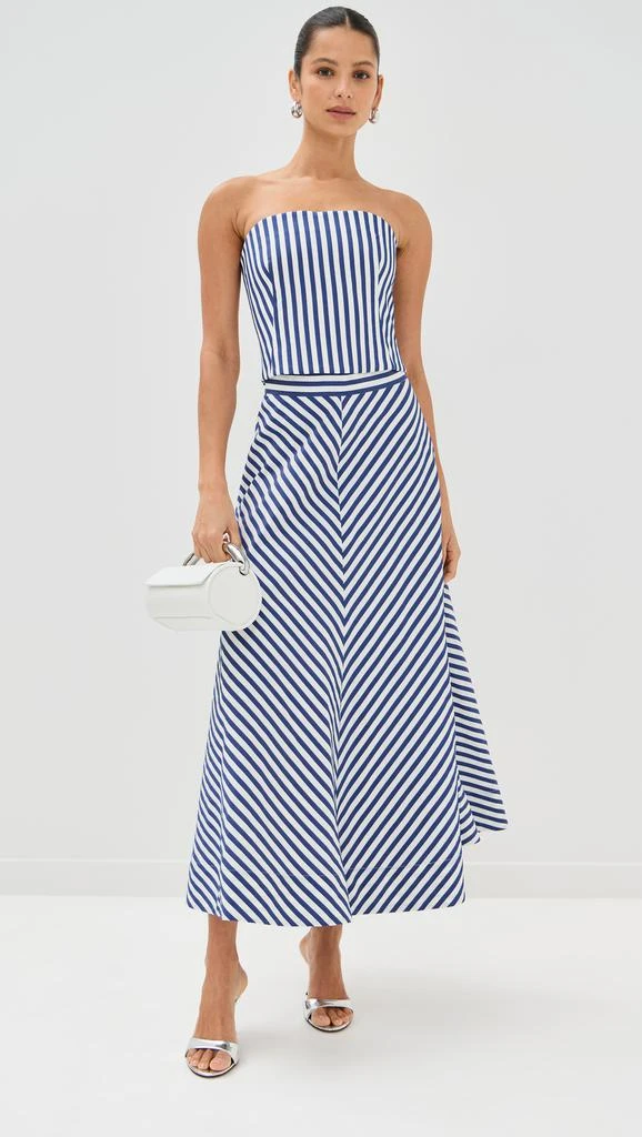 Rosie Assoulin Quartered A-Line Skirt in Awning Stripe 4