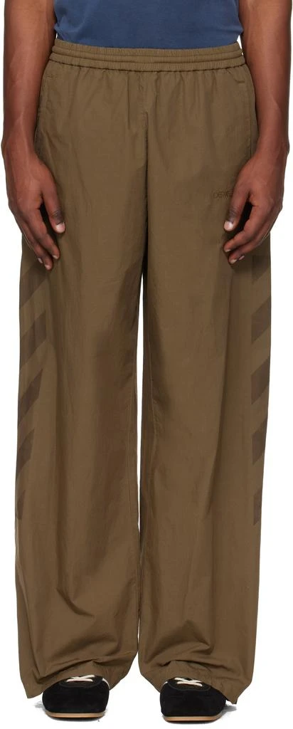 Off-White Brown Diagonal Cotton Track Pants