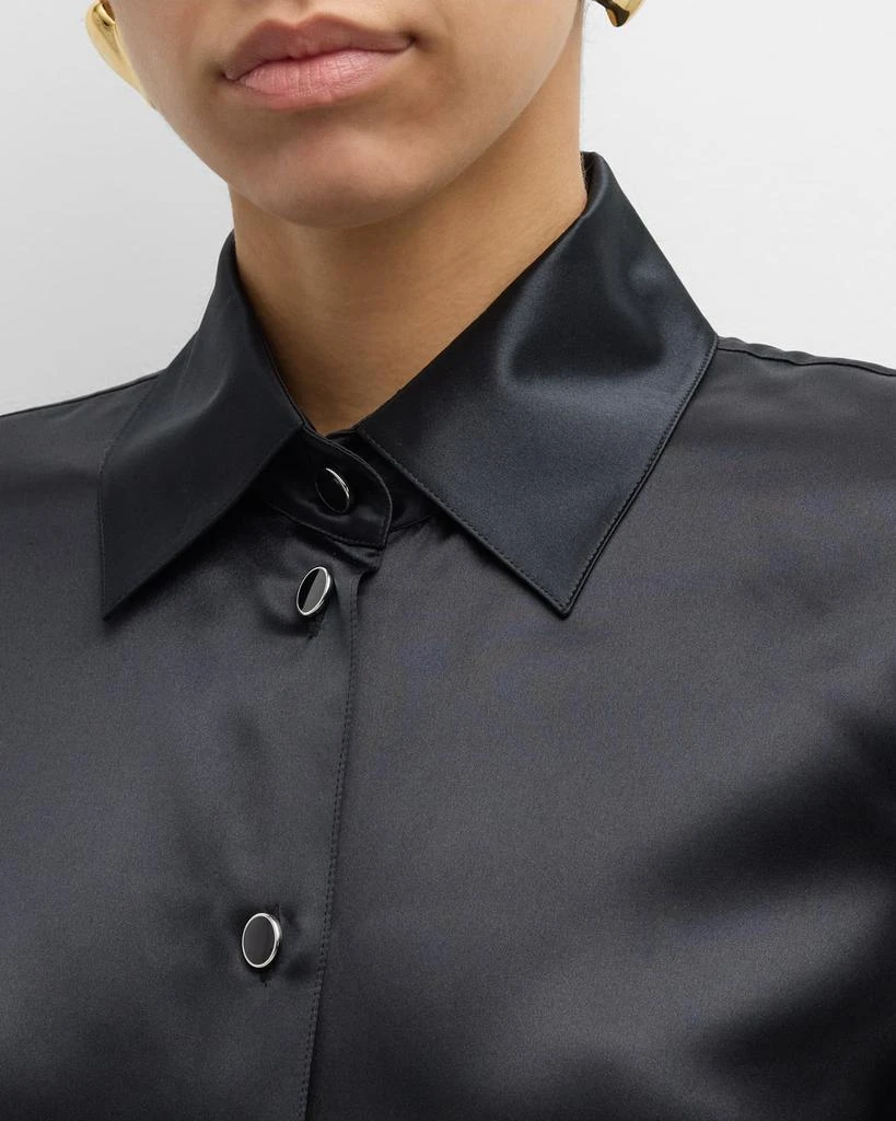 Lafayette 148 New York Button-Down Slim Silk Blouse 7