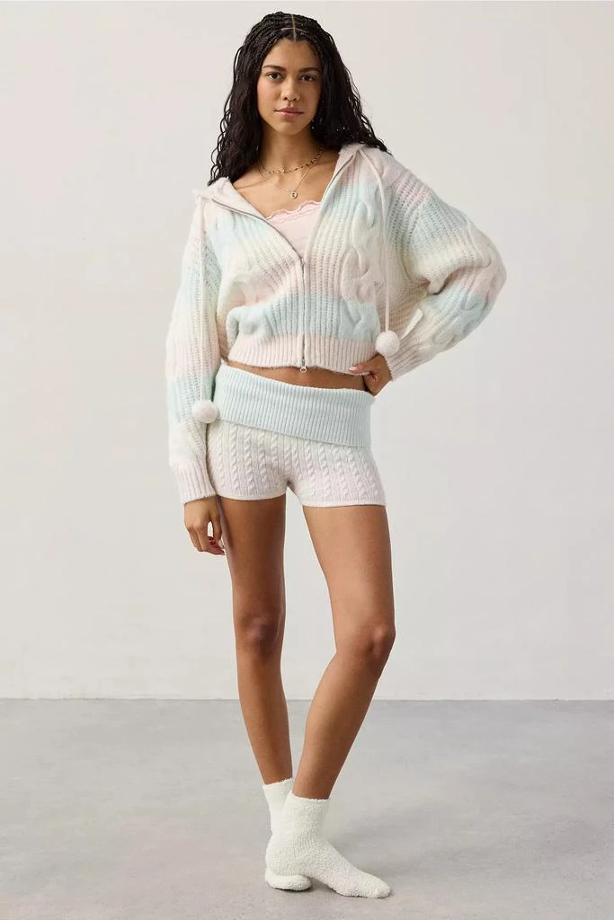 Out From Under Out From Under Cabin Cozy Cable Knit Full-Zip Hoodie Sweater 3