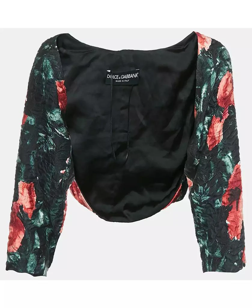 Pre-Owned Dolce 
Gabbana Women
s Black Floral Print Jacquard Bolero Jacket