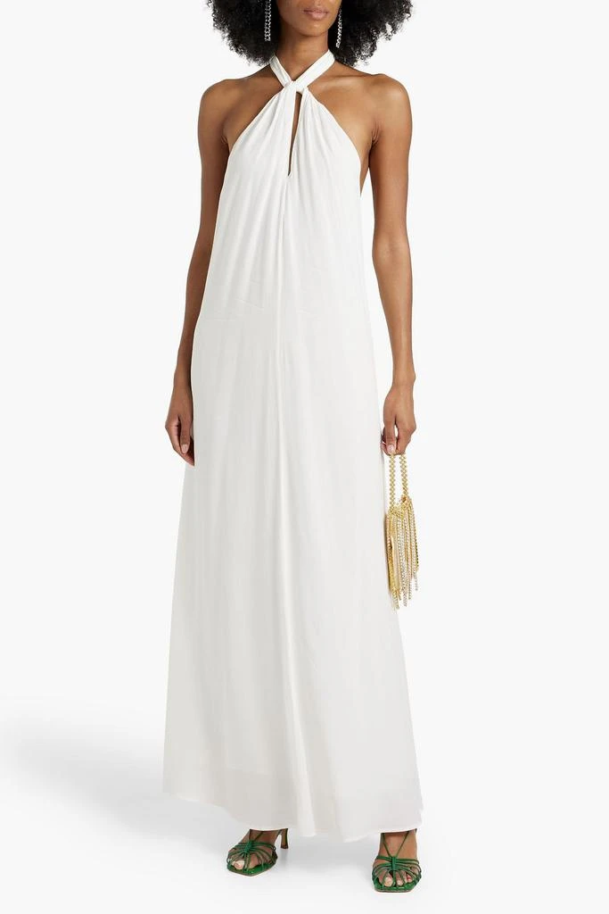 Rixo Jordyn open-back satin-crepe halterneck maxi dress 2