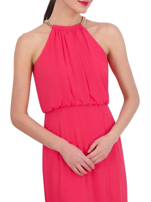 Vince Camuto Slit Halter Blouson Gown 4