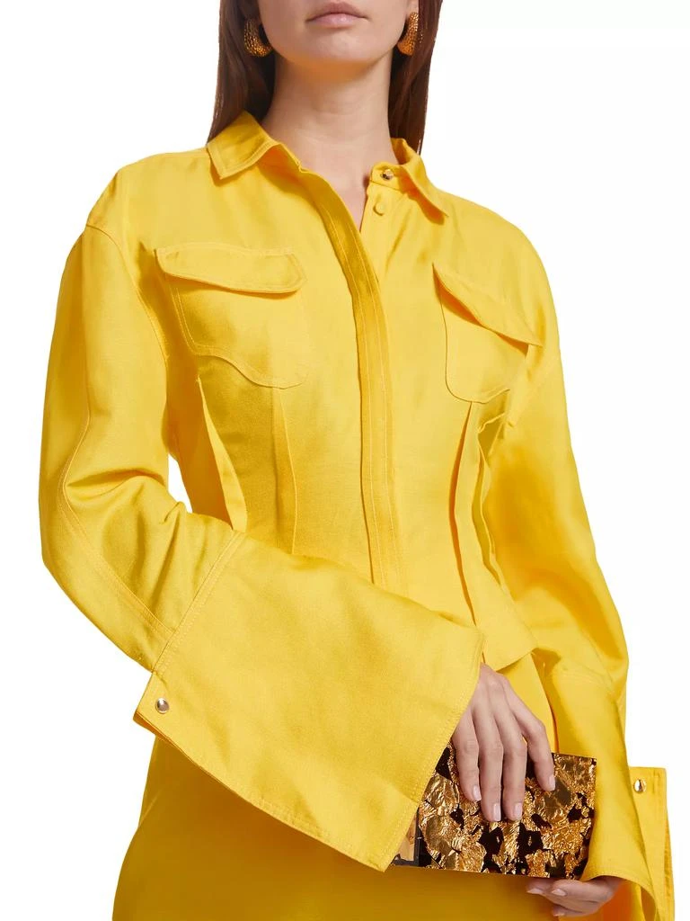 Acler Gardie Linen-Blend Cuffed Shirt 6