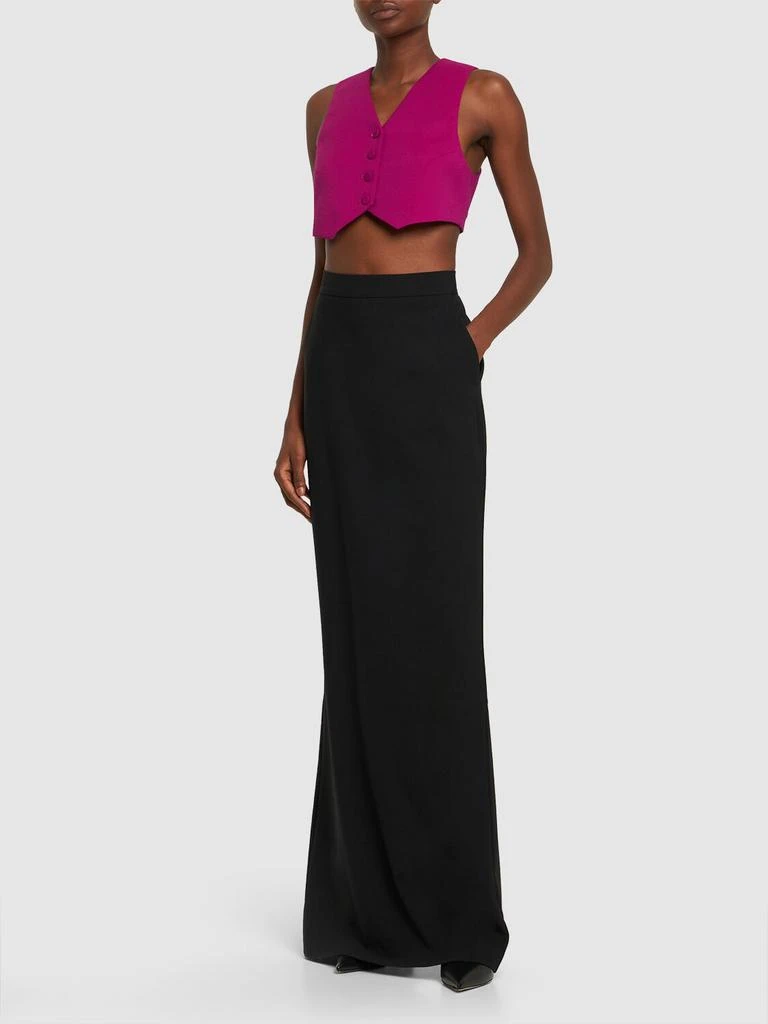 THE ANDAMANE Nadine Cropped Crepe Satin Vest 1
