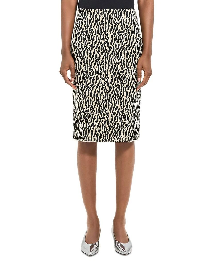 Theory Bristol Animal Print Pencil Skirt 1