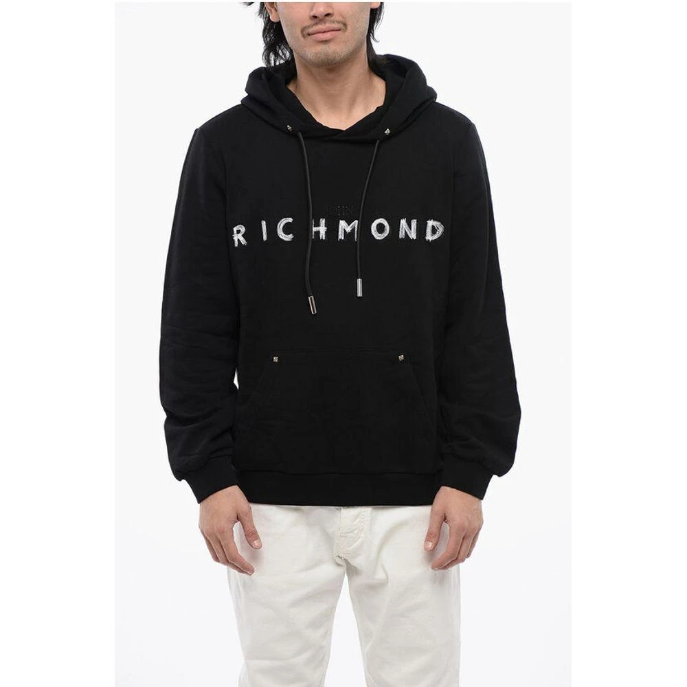 John Richmond Embroide Logo BETTO Brushed Cotton Men's Hoodie 1