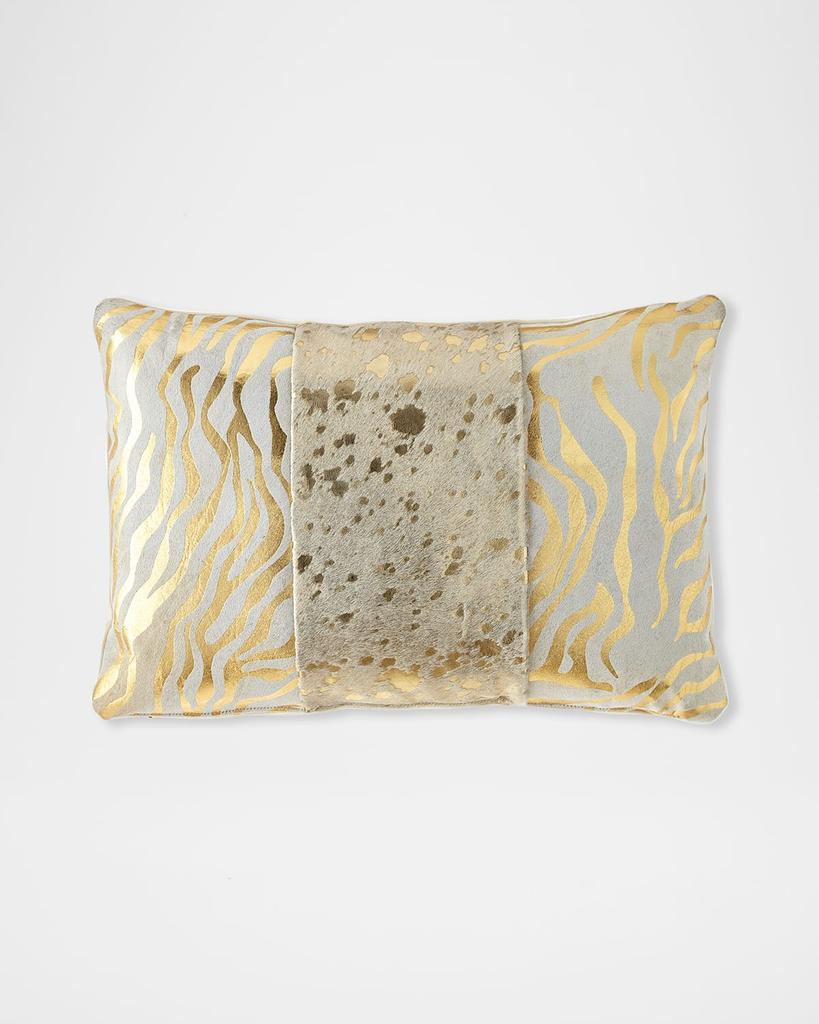 Massoud Colorblock Zebra 
Spots Pillow, 23" x 15"