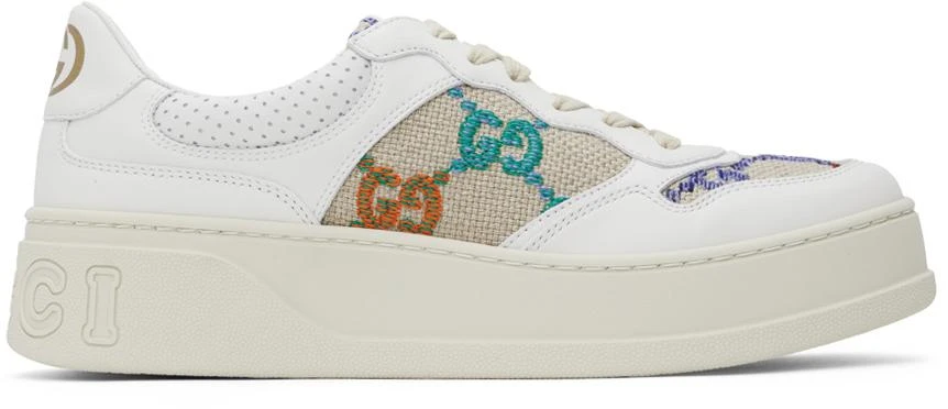 Gucci White & Beige GG Sneakers 1