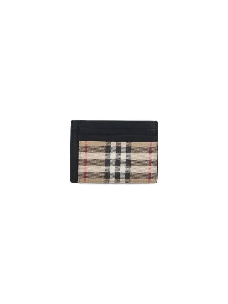 Burberry Compact Beige Check Pattern Cardholder