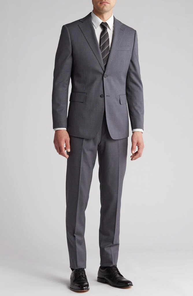 English Laundry Plaid Trim Fit Wool Blend Two-Piece Suit