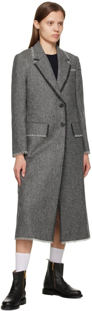 Thom Browne Gray Frayed Coat 4