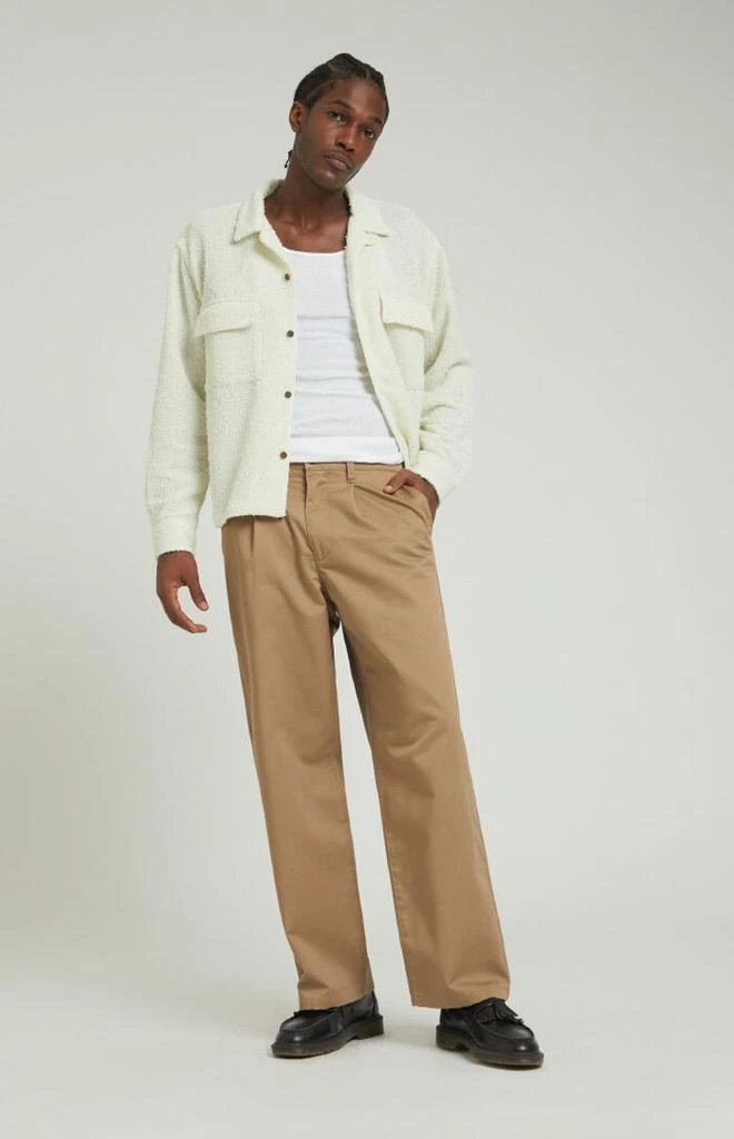 PacSun Tan Pleated Baggy Chino Pants 4