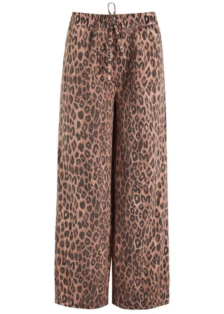 DAMSON MADDER Rafe leopard-print wide-leg jeans 1