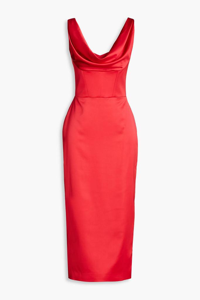 RASARIO Draped satin-crepe midi dress