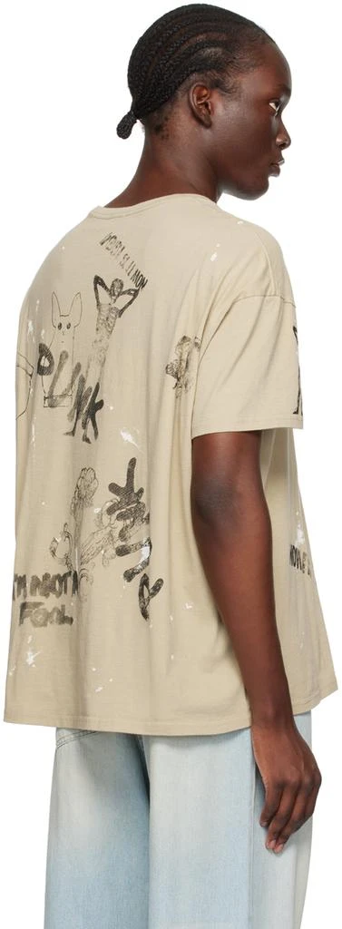 R13 Beige Relaxed Stamp T-Shirt 3